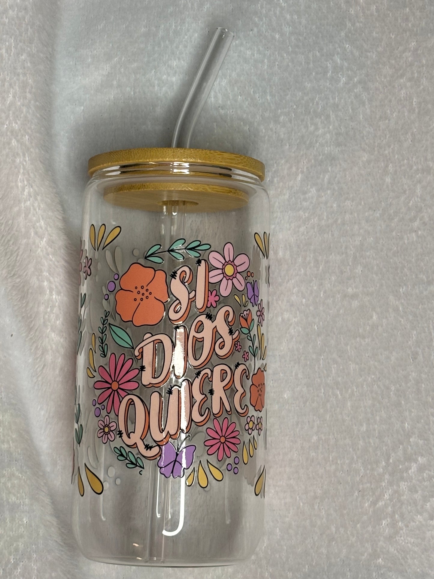 Si Dios Quiere Glass Tumbler