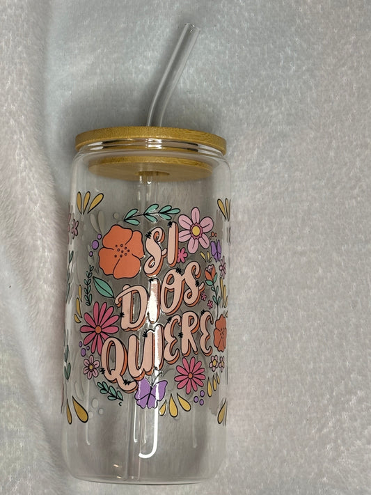 Si Dios Quiere Glass Tumbler